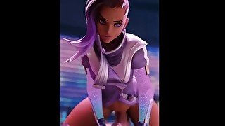 Shade Penetrating D.Va's Ass Rich Futanari