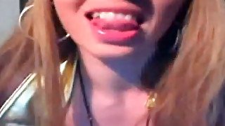 Frisky webcam tramp enjoys sucking dildo at my request