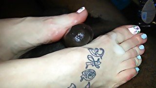 Interracial Cum On White Tattoes Ankle And Toes