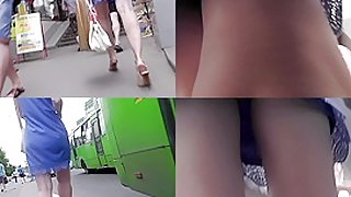 Awesome upskirt videos show amazing flabby asshole