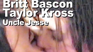 Britt Bascon & Taylor Kross & Uncle Jesse lesbo suck facial