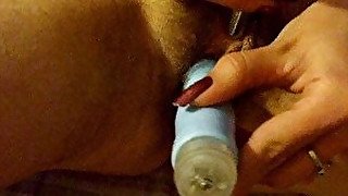 Wife fucking herself and cumming