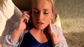 Girl keeps talking on phone even when boyfriend fucks