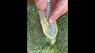 (Requested) Outside bottle piss little dick