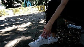 Converse Sneakers Shoeplay In A Park Preview