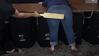 Paddled Over Her Jeans