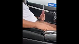 Cumming in the car