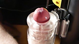 The Handy Masturbator with the FL Quickshot. Big Cumshot and post orgasm torture.