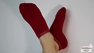 Sakurasfeet - She Knows How To Use Her Red Magic Socks