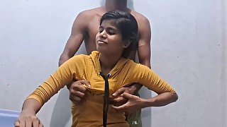Cute brunette teen is sucking and fucking on camera
