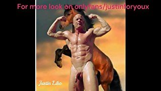 Horsemen daddy Justin gives a big cum shooter