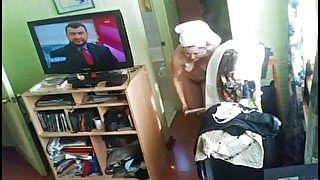 Hidden camera filmed my mature aunty half naked in her room