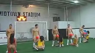 Hot Soccer Girls Get Naked and Have an Orgy