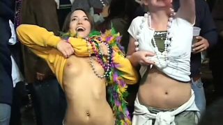 The best way to get beads at Mardi Gras is by showing your tits