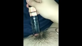 Girl plays with wet pussy