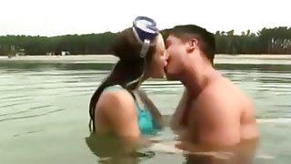 Curious girl Gets Surprised at the Beach