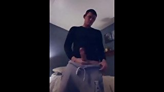 Italian cute boy with a big cock jerks in front of the camera