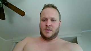 White Chubby Guy Masturbate on Skype