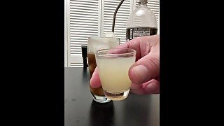 Cum & Coke - My wife told me to make a drink with my frozen cum cubes and a shot of my thawed cum