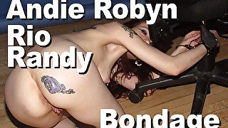 Andie Robyn & Rio Randy Chair Bondage Masturbation