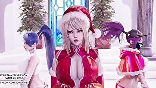 [MMD] All I Want for Christmas Is You Ahri Akali Kaisa Sexy Dance League of Legends KDA