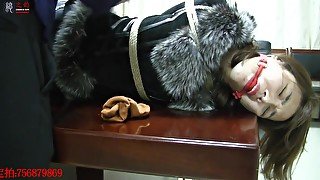 Asian Hogtied In Jacket