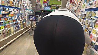 Huge Booty Milf Shopping In See Through Leggings at Walmart