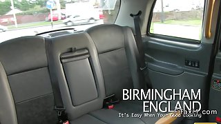 British blonde amateur blowjob in fake taxi