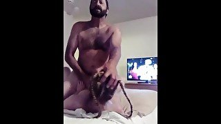 Watch us fall off bed , Doggie pegging and riding the strapon, cumshot