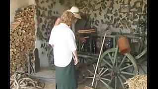 Granny in the barn