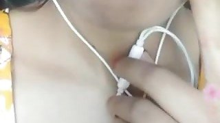 indian girl grabbing her tits hard on live