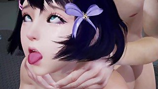 Sexy Asian Girl Fucked Silly until she gets an Ahegao face  3D Porn