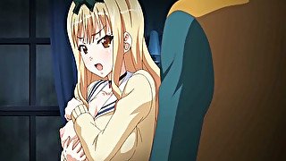 Lustful anime nympho lets her lover titty fuck her