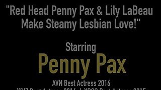 Red Head Penny Pax &amp; Lily LaBeau Make Steamy Lesbian Love!