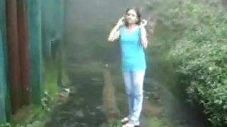 British Indian couple fuck in rain storm at hill station