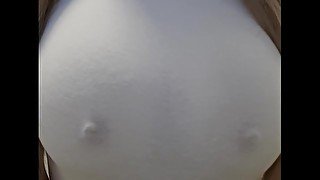 Wet T-shirt big tits soap shower blonde