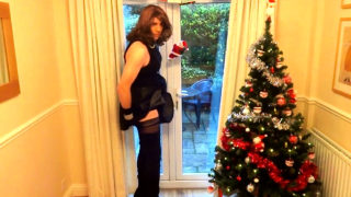 Alison in Thigh Boots - Wanking under the christmas tree