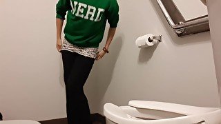 Nerd Using Toilet Like A Urinal