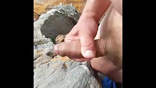 Fiekie masturbating outdoors with cumshot