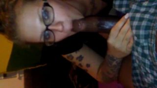 horny cheating white girl deep throats husbands bbc co worker