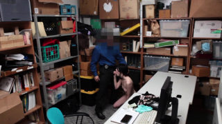 Student shoplifter licked and fucked by store officers cock