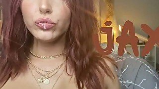 dom red head smokes& bosses JOI while masturbating (feet worship)HD