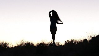 Sunset body posing