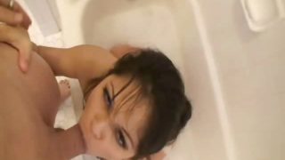 Home porn make in bathroom shows off hot ass girl.