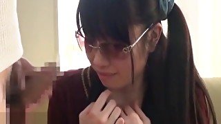 Japanese shy teen 18+ accepts to give a blowjob