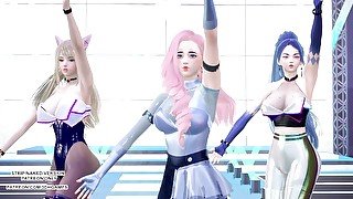 [MMD] Kep1er - Up! Ahri Seraphine Kaisa Hot Kpop Dance League Of Legends KDA AllOut