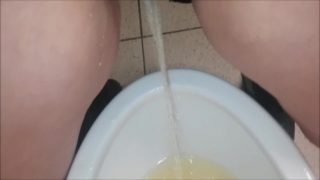 Pee Queen Solo Watersports FIRST TIME Public Bathroom