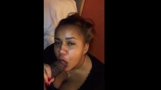 Pretty lightskin chick sucking dick