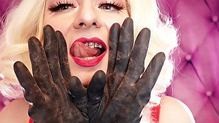 ASMR video: rubber gloves. Hear amazing sounds and relax! Christmas mood! Arya Grander -SFW free vid