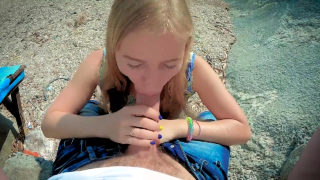 Outdoor sweet teen handjob is fantastic